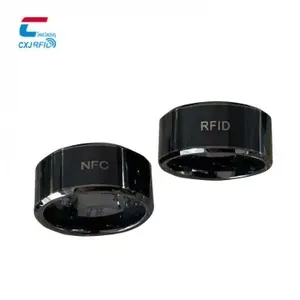 ISO 11784/5+13.56MHz双芯片戒指，IC+ID戒指 125khz可写T5577 Rfid智能环，门禁IC+ID戒指T5577+CUID戒指,材质半陶瓷+环氧树脂胶