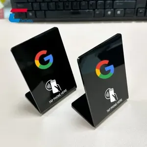 GOOGLE好评Nfc亚克力支架亚克力Nfc展示支架NTAG213 餐厅谷歌好评支架